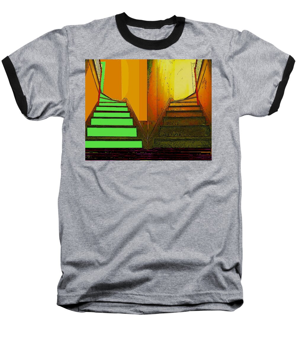 Stairways Baseball T-Shirt featuring the digital art Decisions by Cliff Wilson