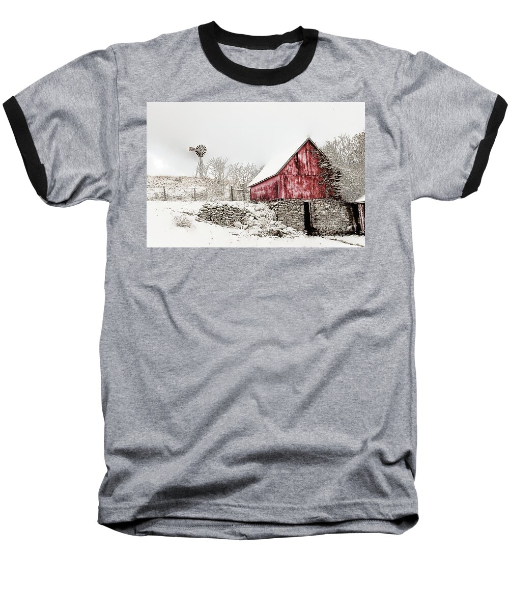 Barn Baseball T-Shirt featuring the photograph Decked in White by Nicki McManus