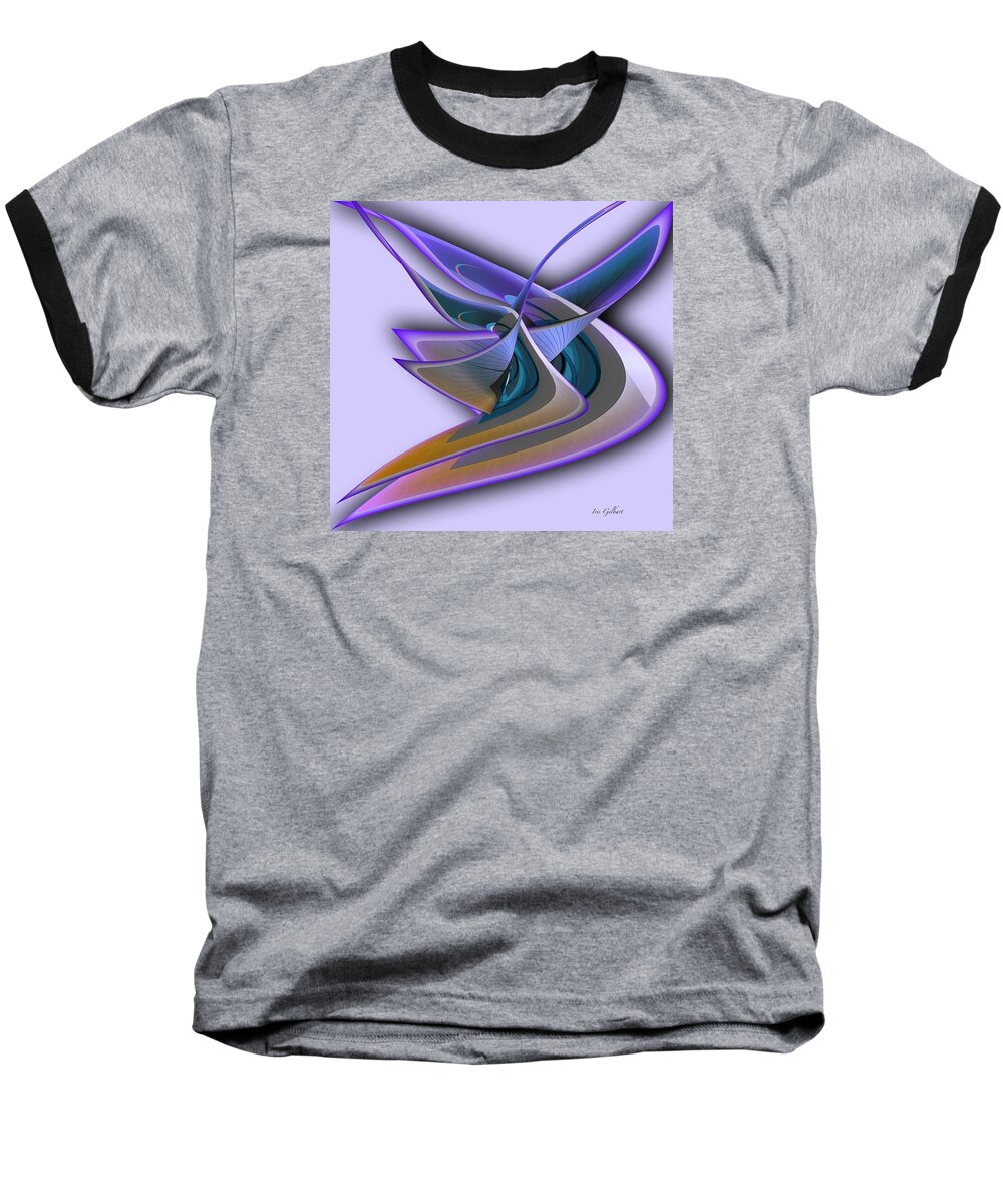 Abstract Baseball T-Shirt featuring the digital art Deep Glow by Iris Gelbart