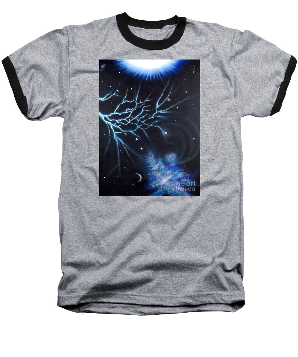 Space Baseball T-Shirt featuring the painting Deep Space by Mary Scott