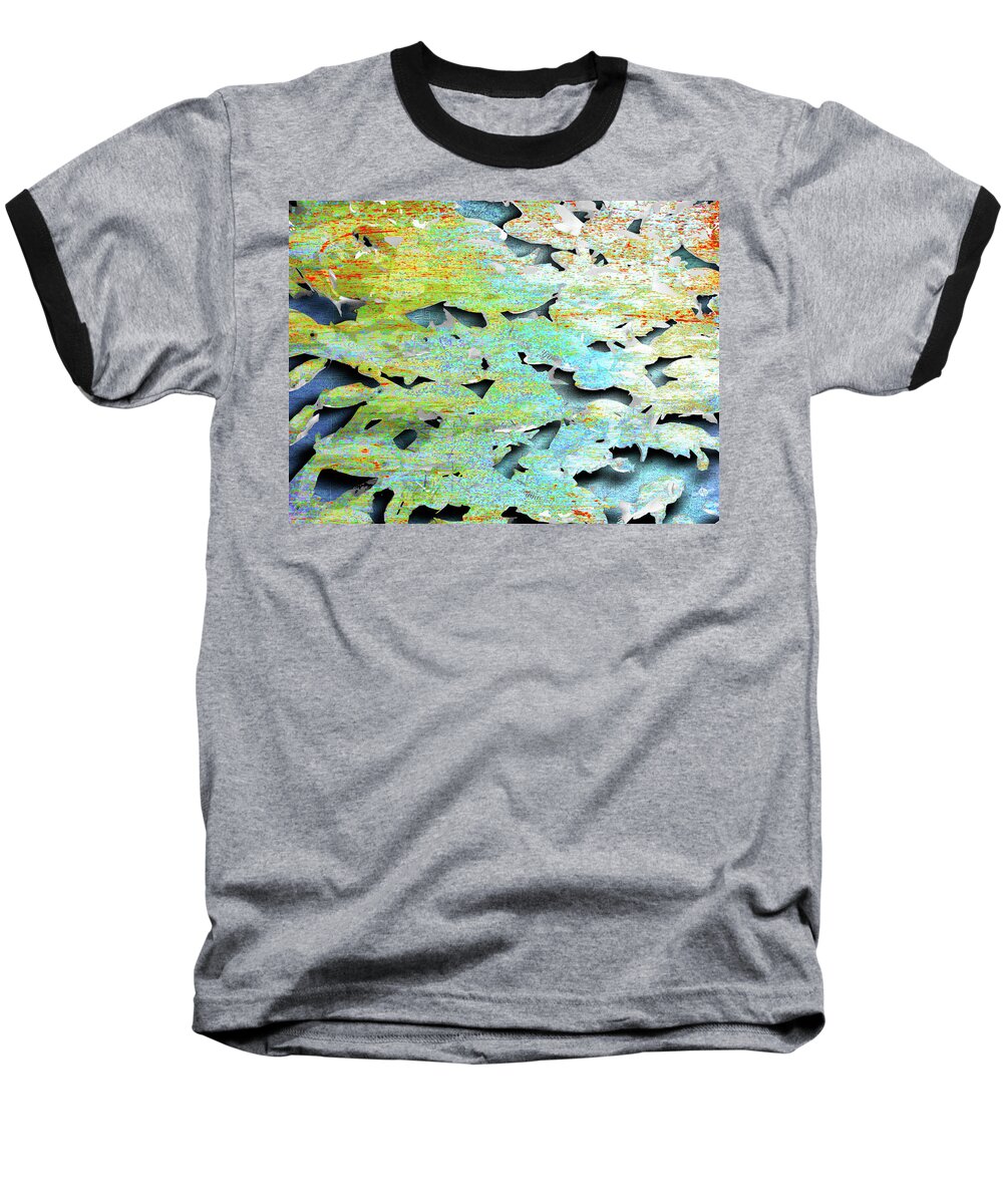 Abstract Baseball T-Shirt featuring the mixed media Deep by Tony Rubino