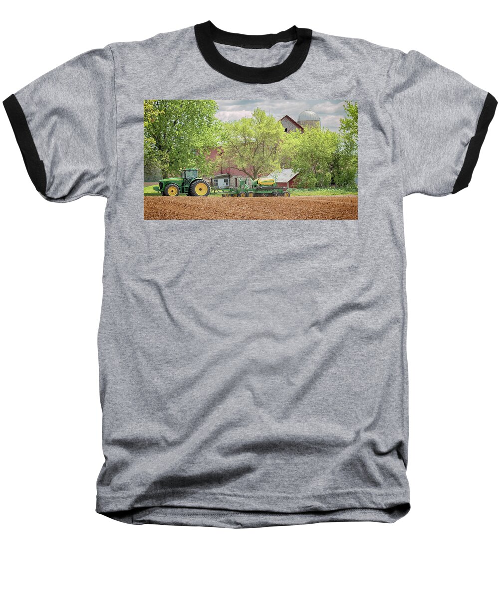 Wisconsin Baseball T-Shirt featuring the photograph Deere on the Farm by Susan Rissi Tregoning