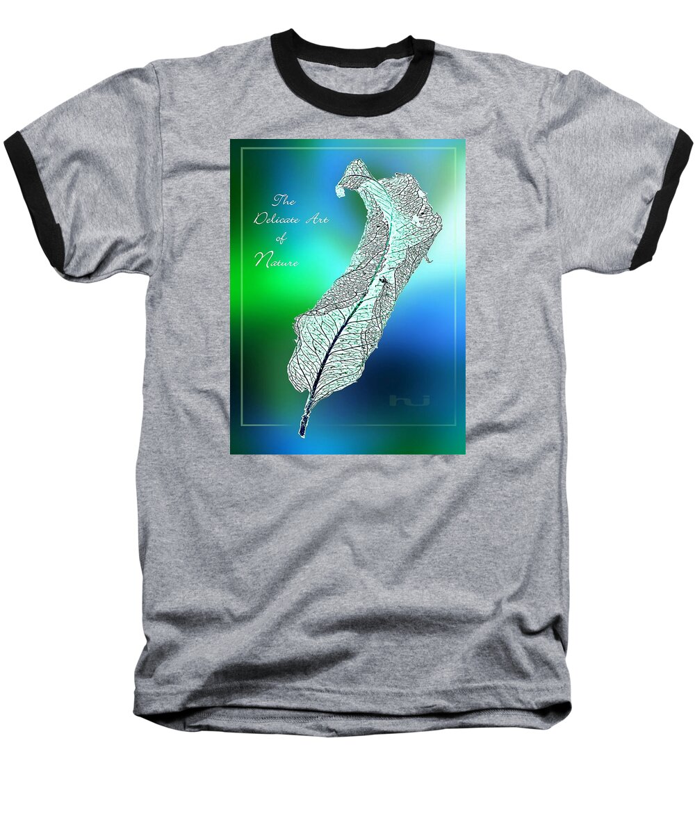 Leaf Baseball T-Shirt featuring the mixed media Delicate Art by Hartmut Jager