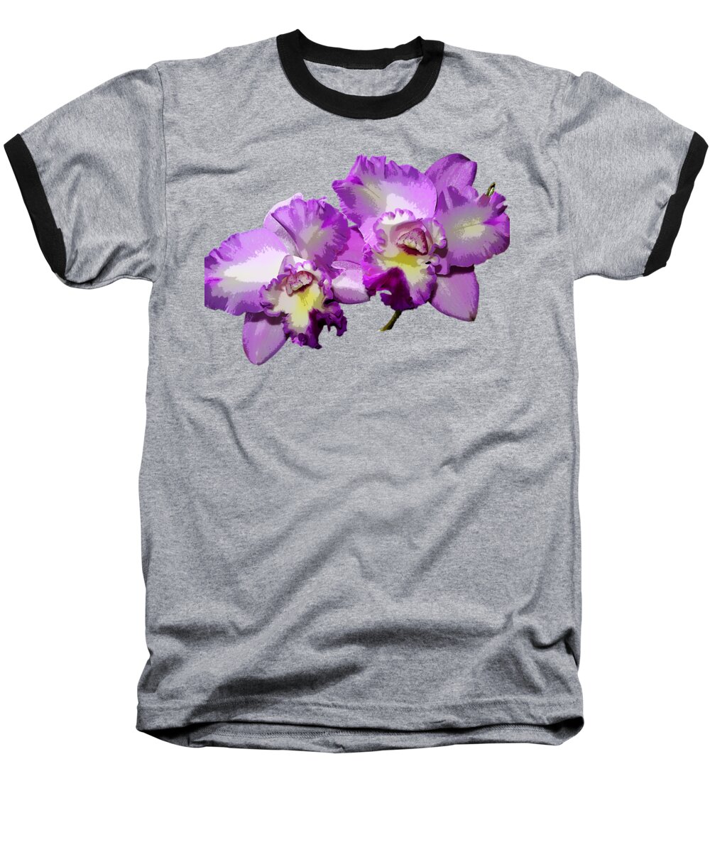 Flower Baseball T-Shirt featuring the photograph Delicate Purple Orchids by Phyllis Denton