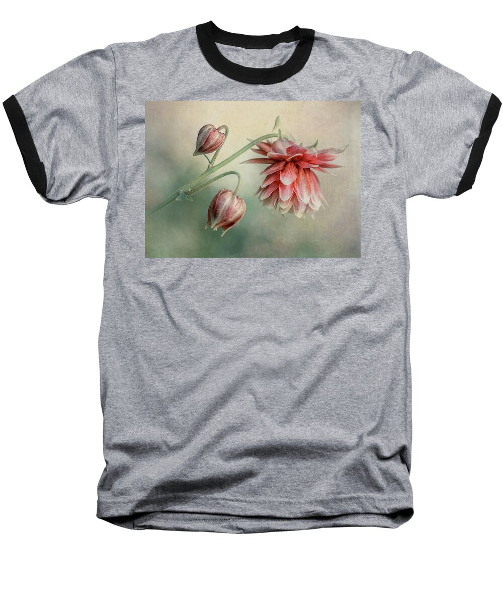Colorful Baseball T-Shirt featuring the photograph Delicate red columbine by Jaroslaw Blaminsky