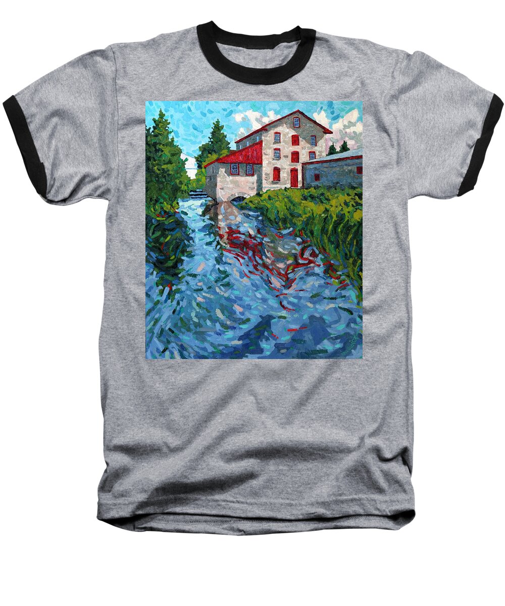 Delta Baseball T-Shirt featuring the painting Delta Morning by Phil Chadwick