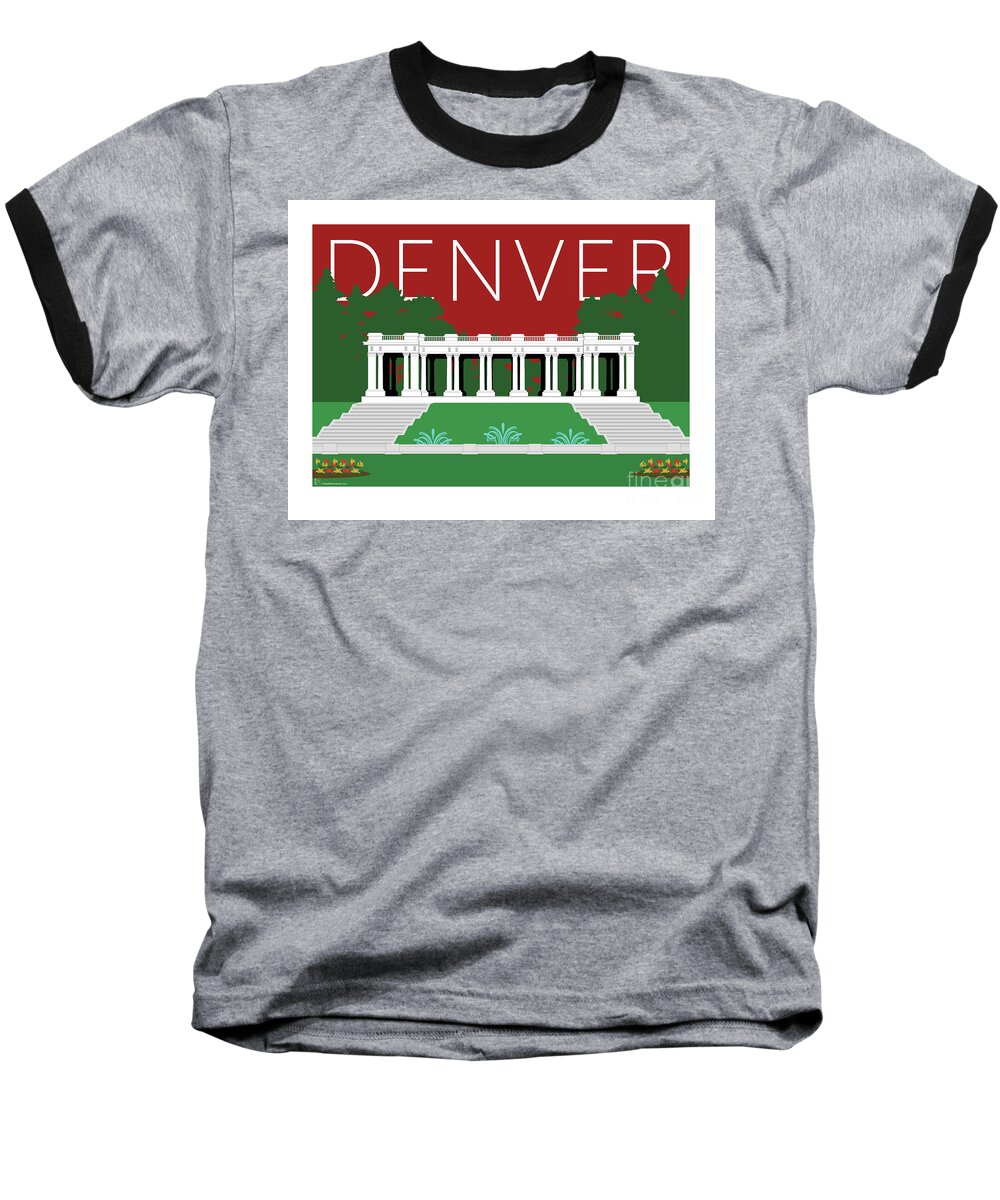 Denver Baseball T-Shirt featuring the digital art DENVER Cheesman Park/Maroon by Sam Brennan