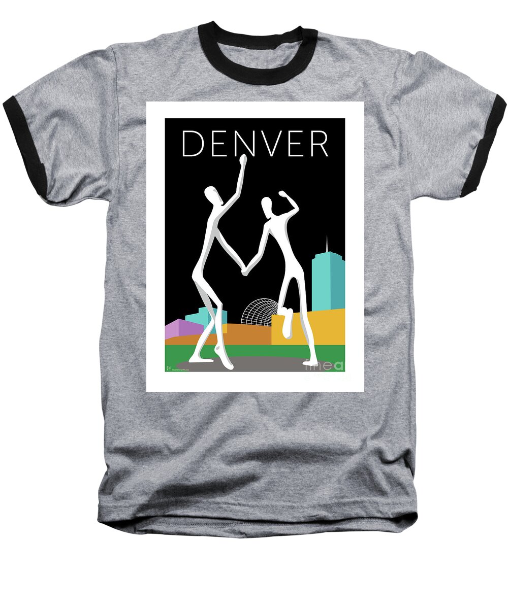 Denver Baseball T-Shirt featuring the digital art DENVER Dancers/Black by Sam Brennan
