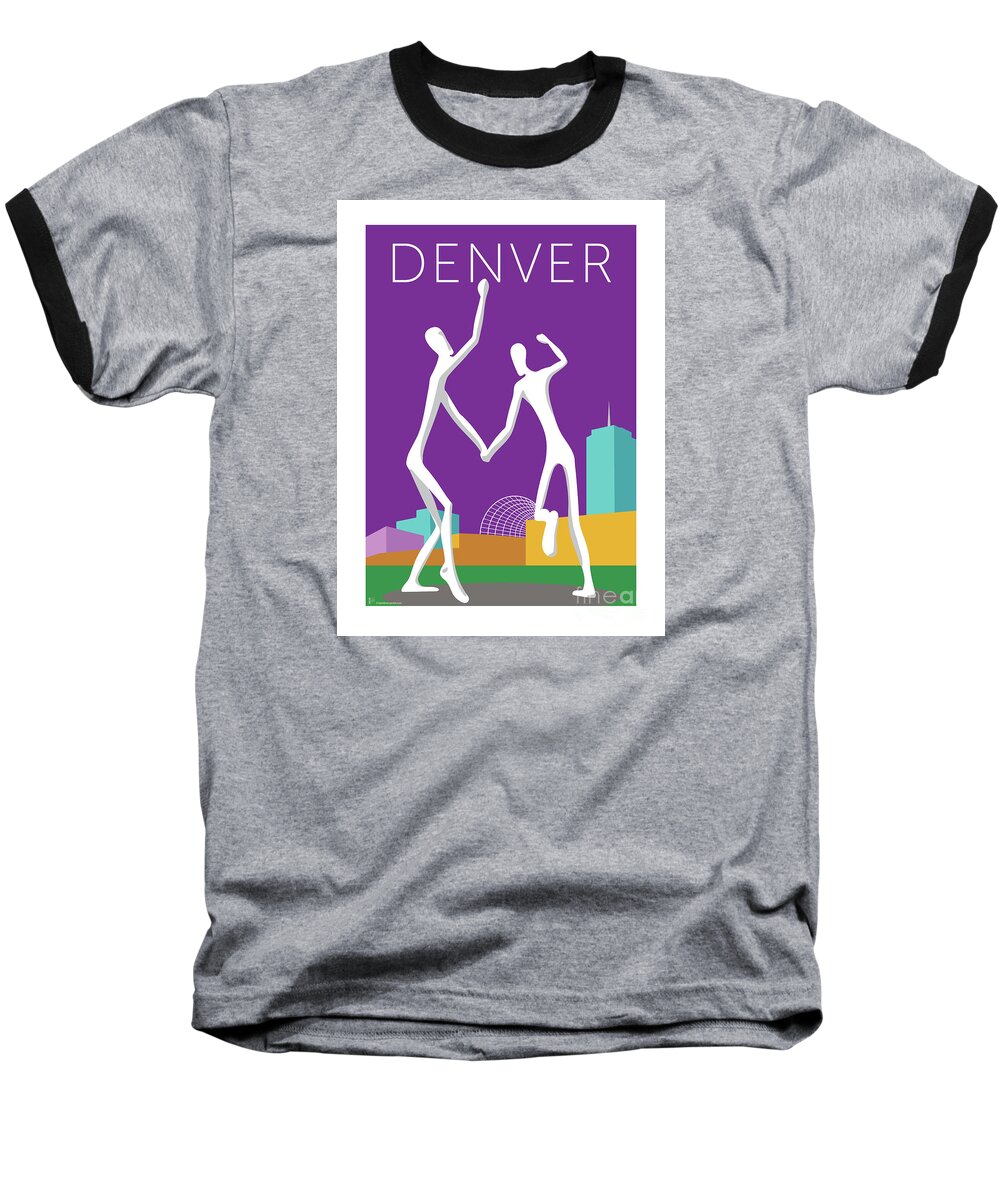 Denver Baseball T-Shirt featuring the digital art DENVER Dancers/Purple by Sam Brennan