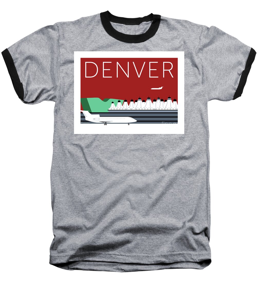Denver Baseball T-Shirt featuring the digital art DENVER DIA/Maroon by Sam Brennan