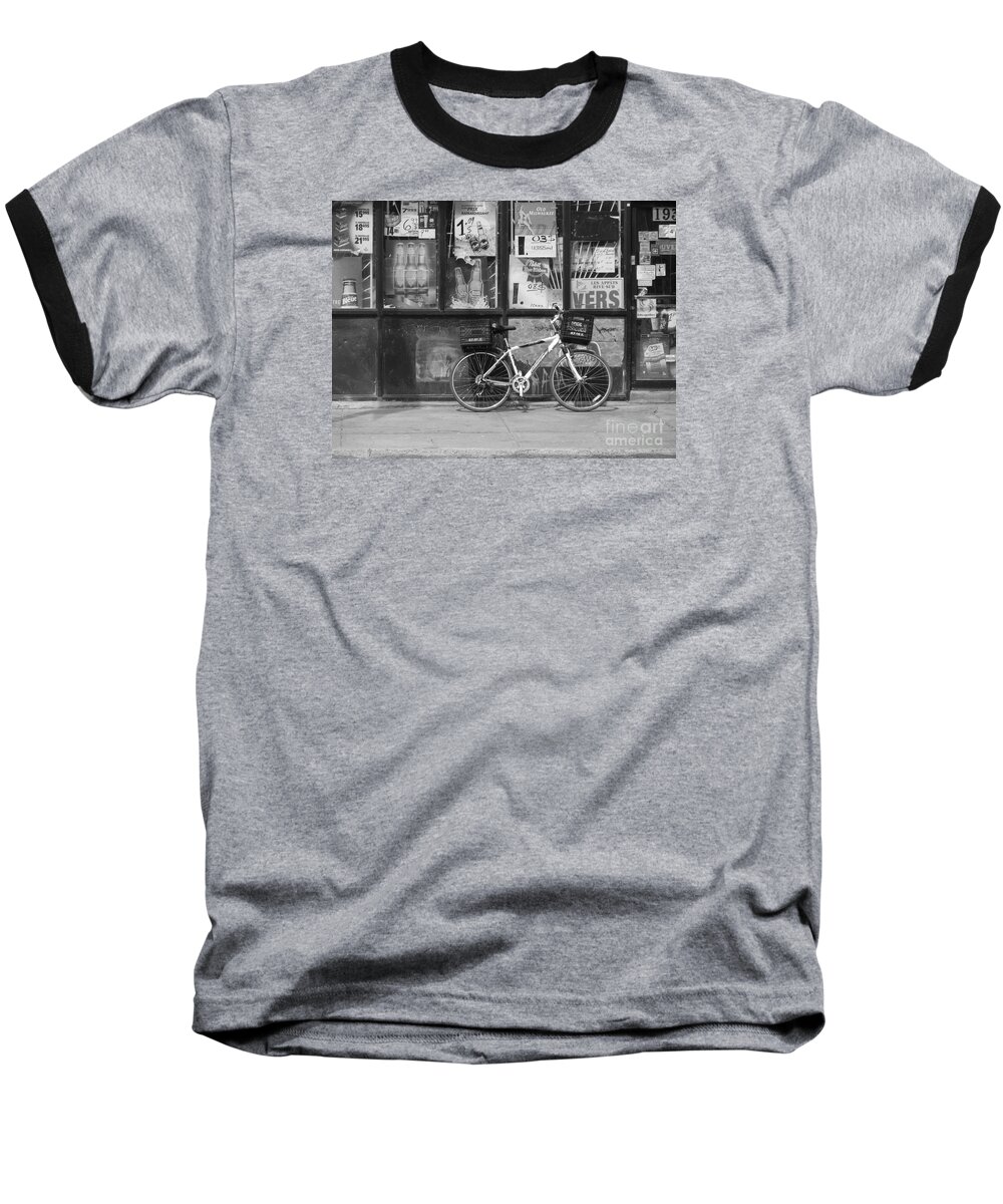 Montreal Baseball T-Shirt featuring the photograph Depanneur Bike by Reb Frost