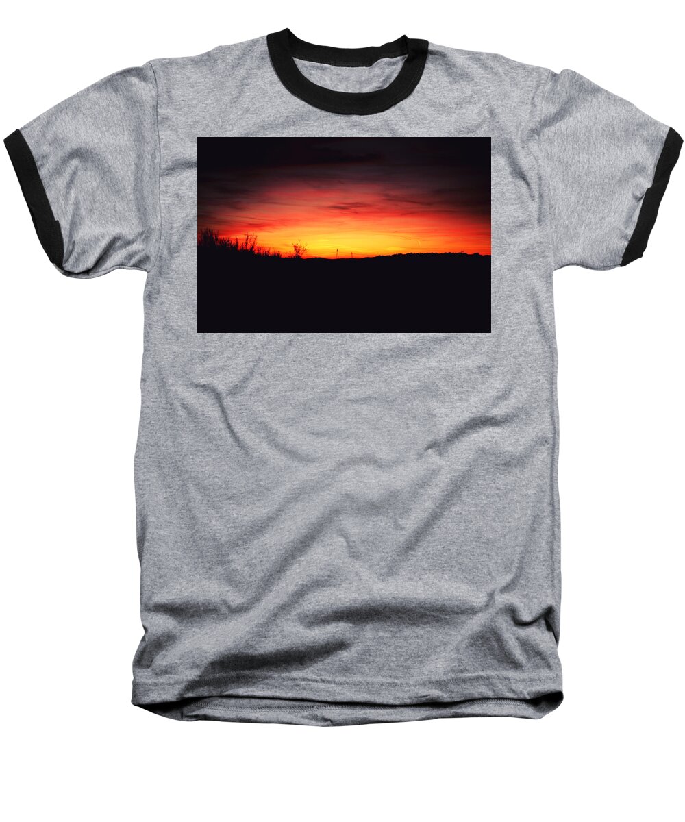 Sunset Baseball T-Shirt featuring the photograph Desert Sundown by Charles Benavidez