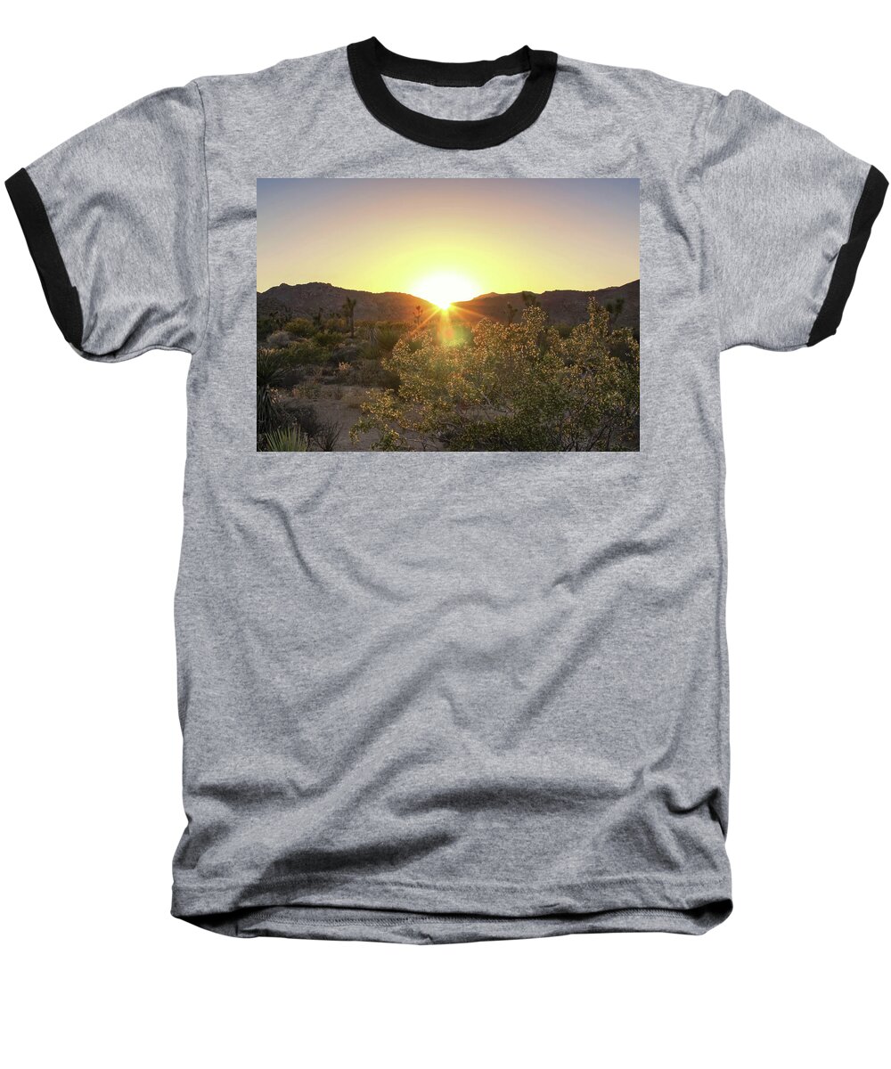 Desert Baseball T-Shirt featuring the photograph Desert Sunset by Alison Frank