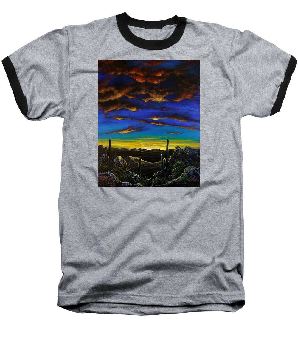 Desert View Baseball T-Shirt featuring the painting Desert View by Lance Headlee