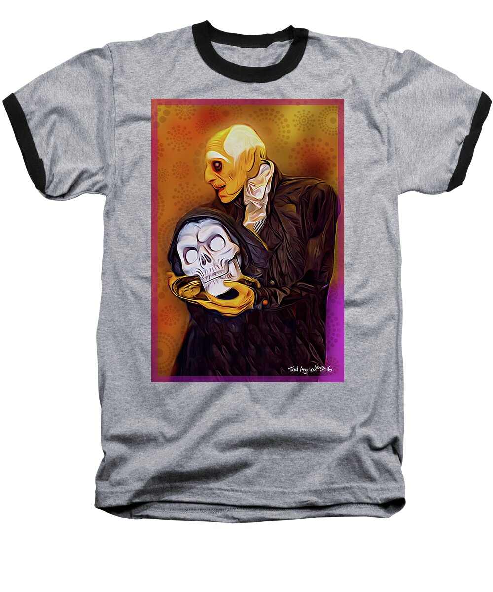 Halloween Baseball T-Shirt featuring the painting Dinner Is Served by Ted Azriel