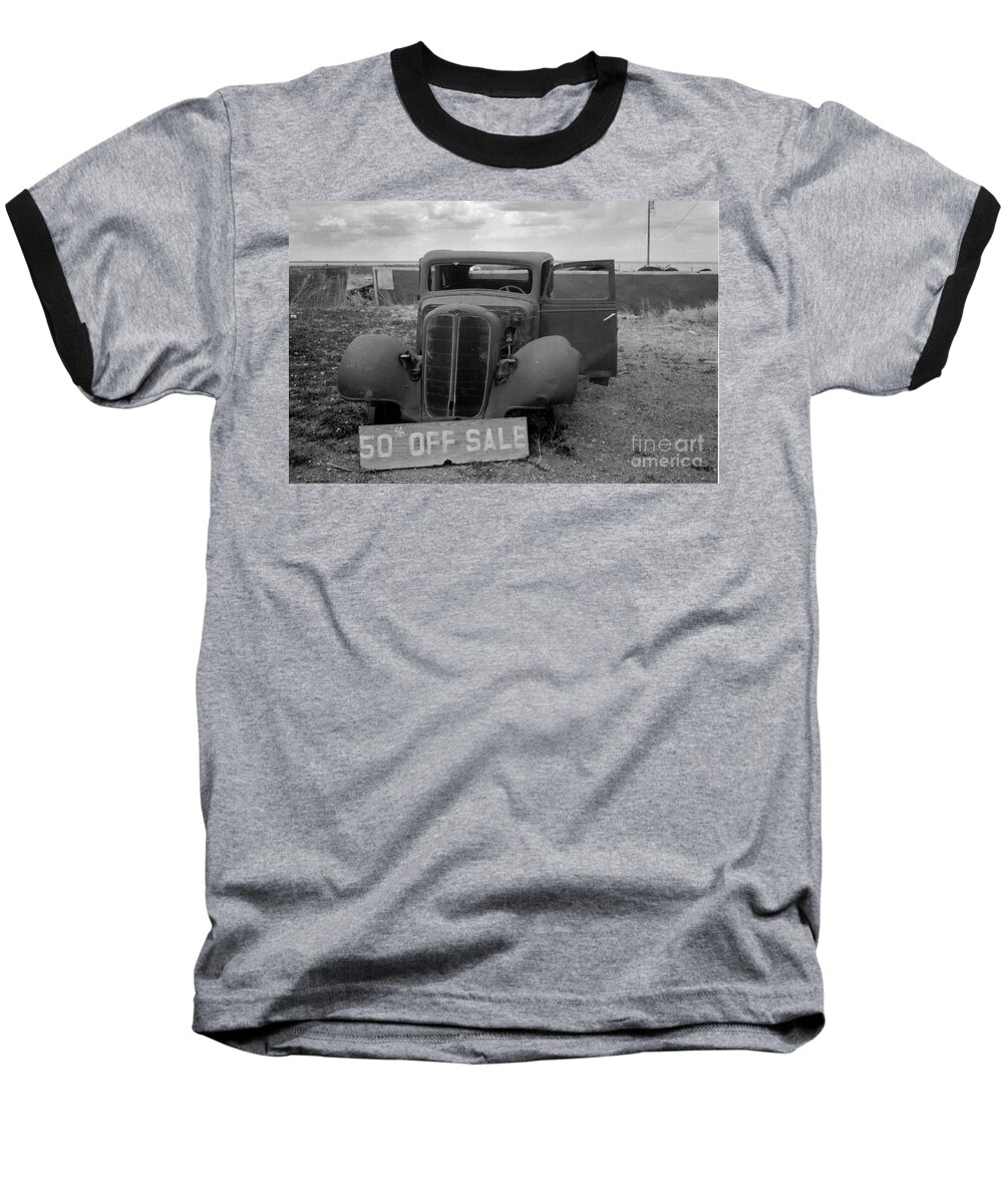 Black & White Baseball T-Shirt featuring the photograph Discounted by Crystal Nederman
