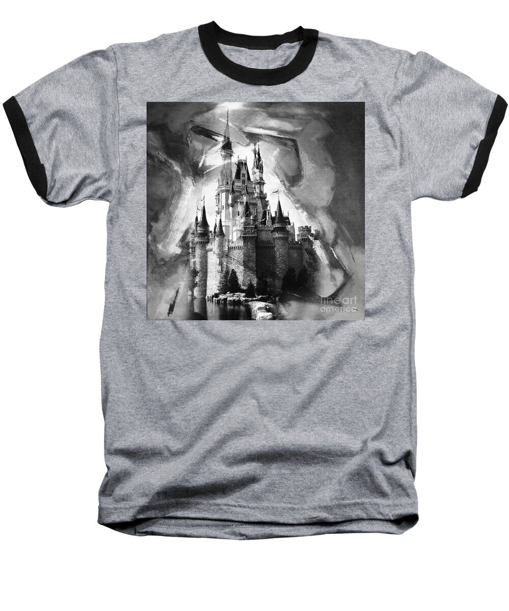 Castle Baseball T-Shirt featuring the painting Disney World 031 by Gull G