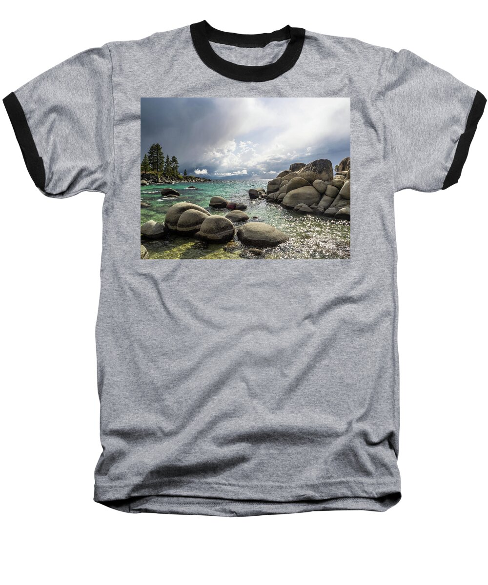 Diver Baseball T-Shirt featuring the photograph Diver's Cove storm by Martin Gollery
