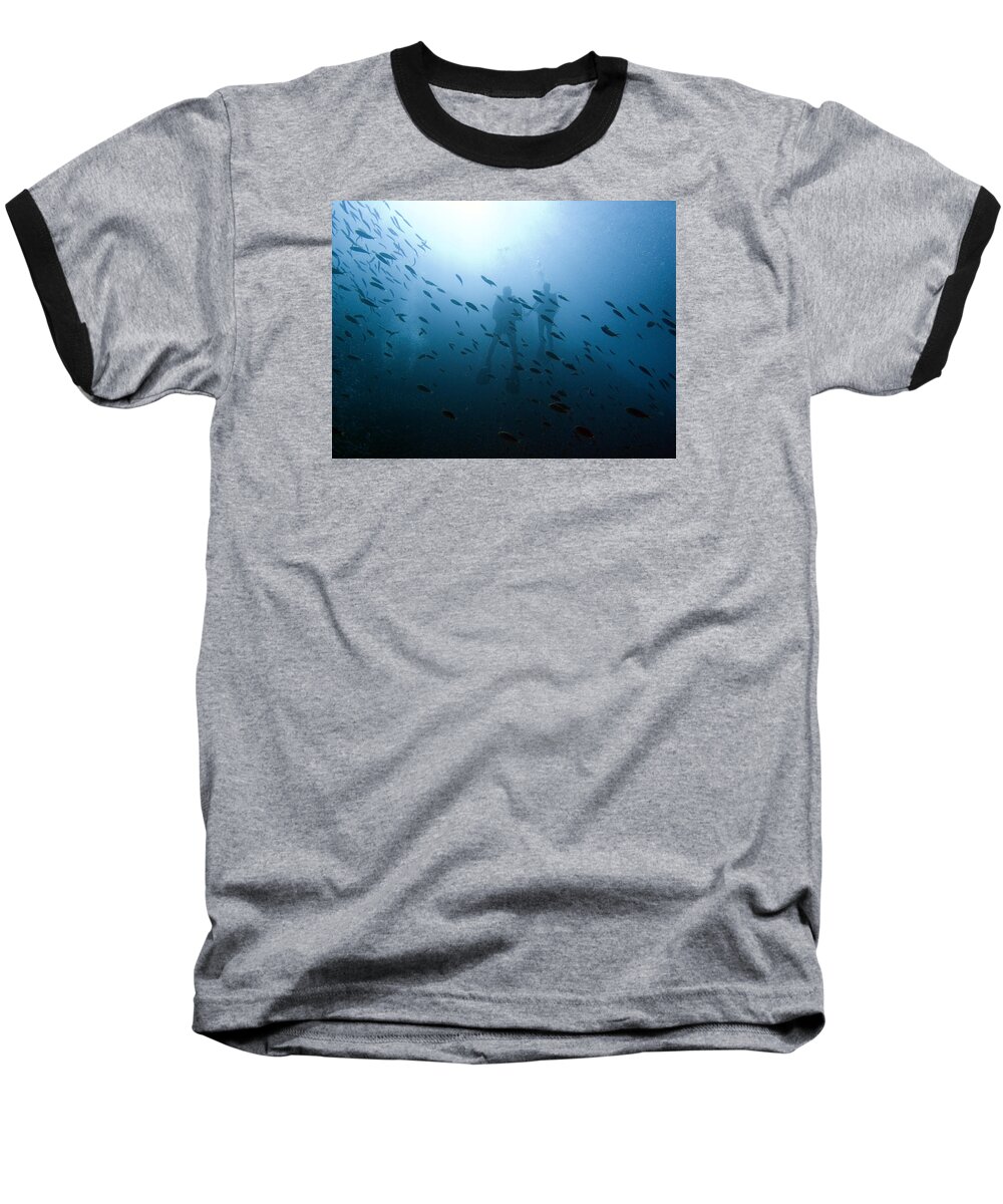 Underwater Baseball T-Shirt featuring the photograph Diving with Fishes by Matt Swinden