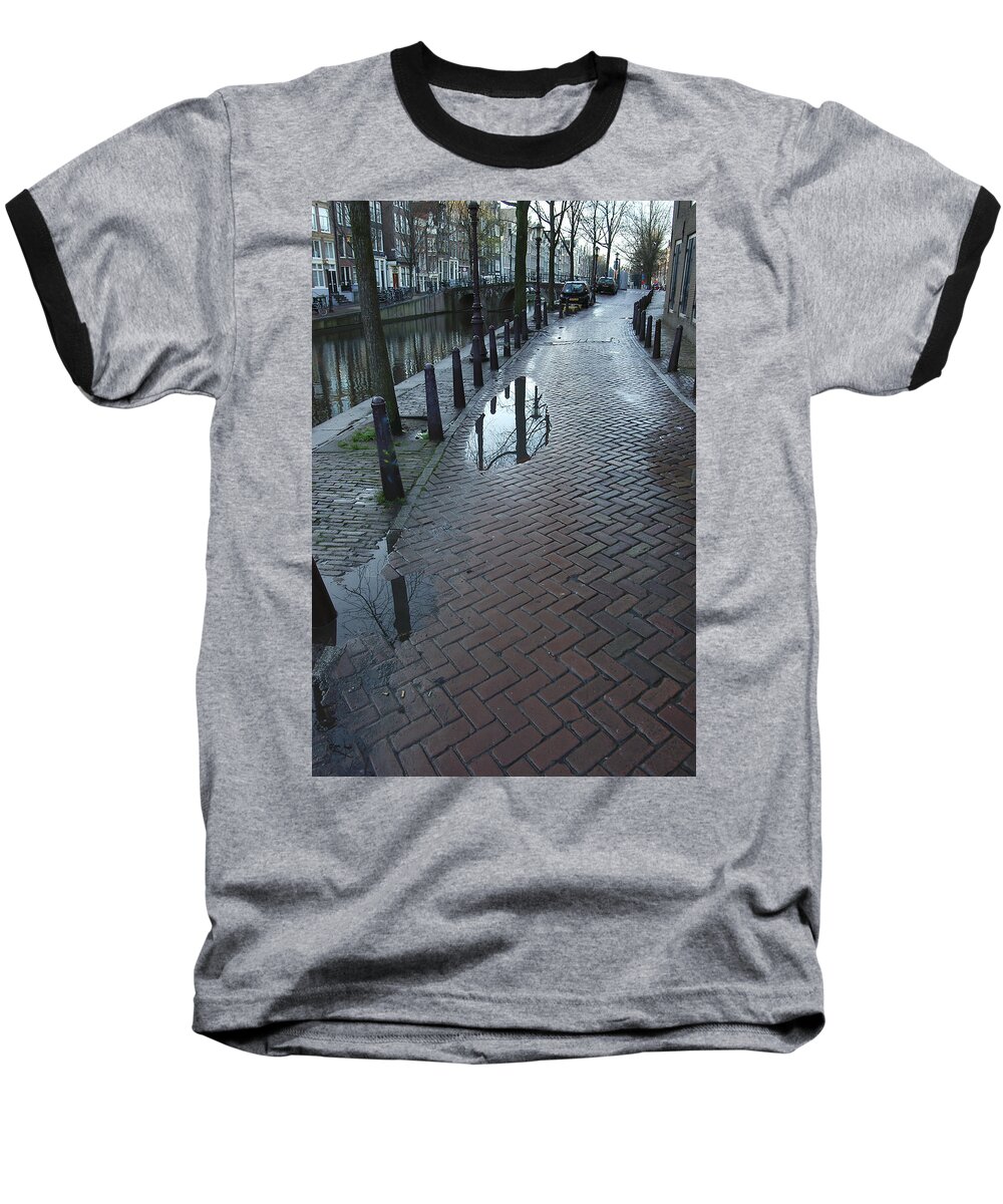 Landscape Amsterdam Red Light District Baseball T-Shirt featuring the photograph Dnrh1109 by Henry Butz