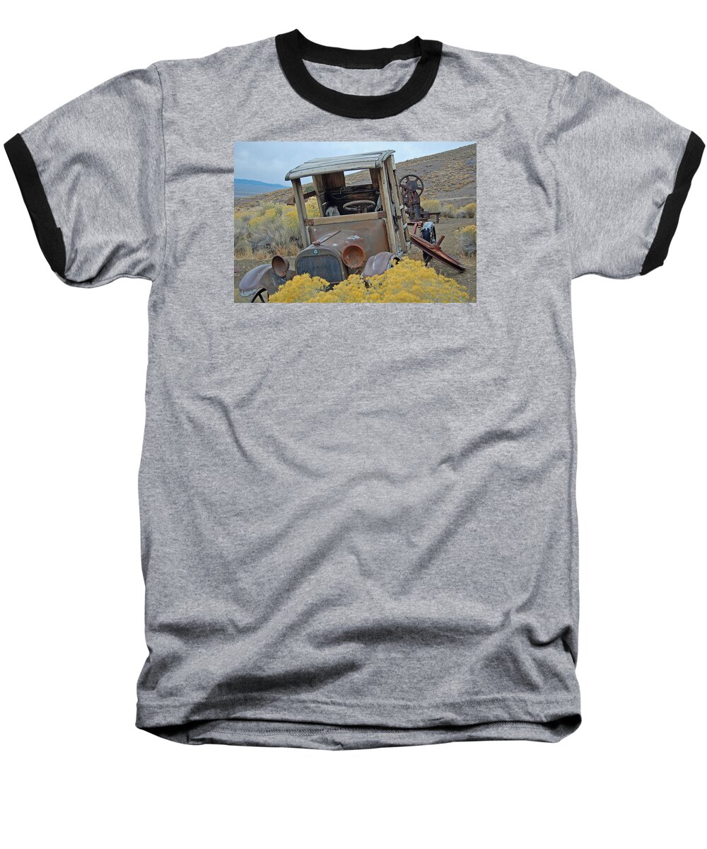 Abandoned Pickup Baseball T-Shirt featuring the photograph Dodge Brothers Pickup by Ben Prepelka