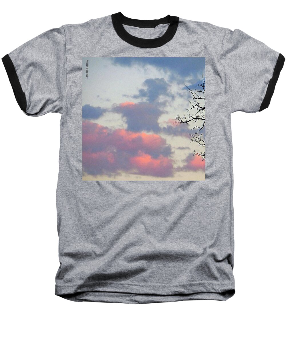 Sunsetlovers Baseball T-Shirt featuring the photograph Dog Walking Has Its Benefits. I Get To by Austin Tuxedo Cat