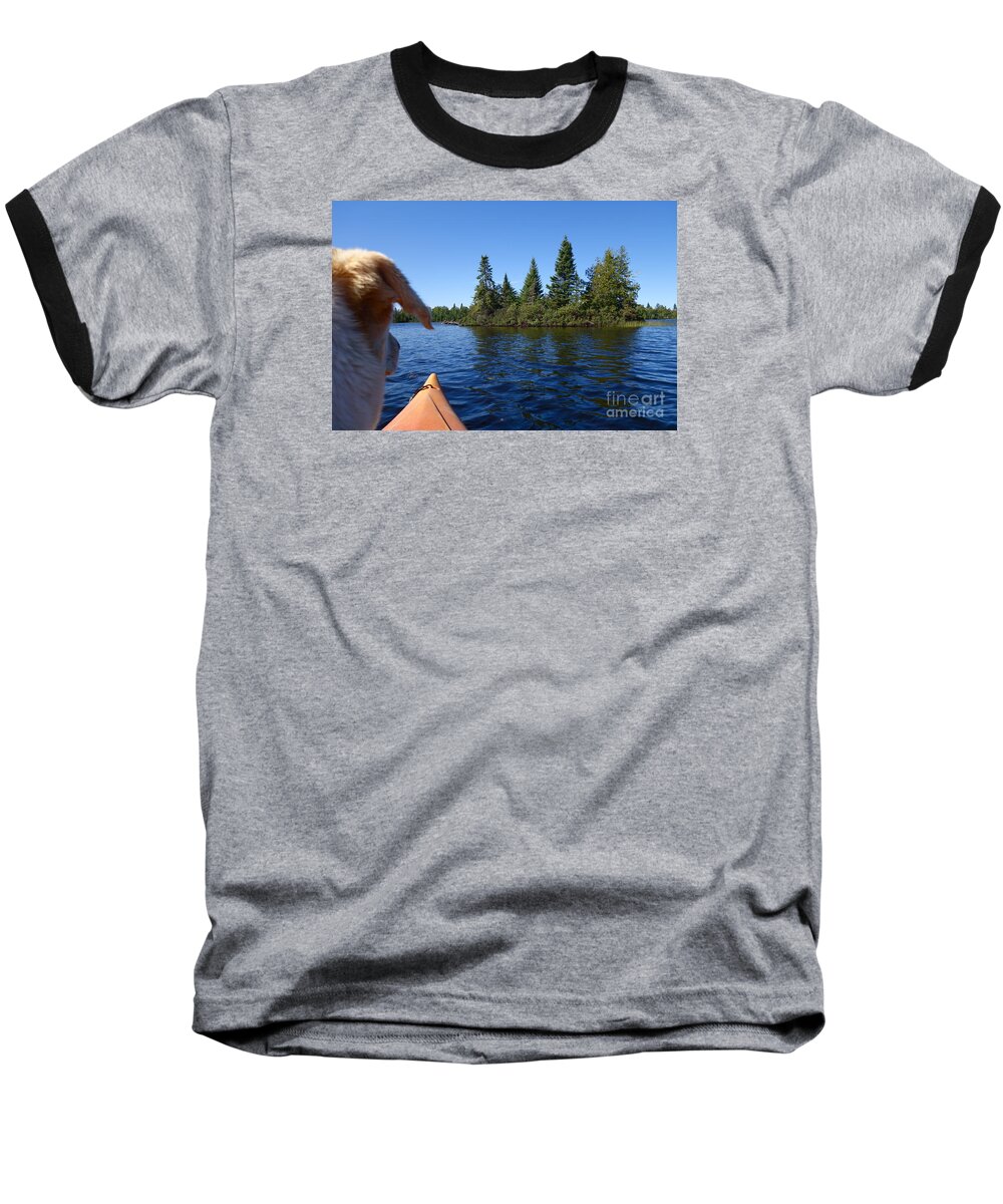 Dog Baseball T-Shirt featuring the photograph Dogs Love Kayaking Too by Sandra Updyke