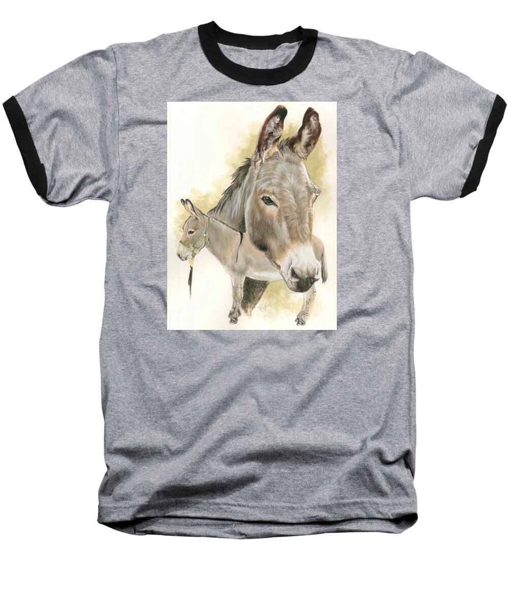 Donkey Baseball T-Shirt featuring the mixed media Donkey by Barbara Keith