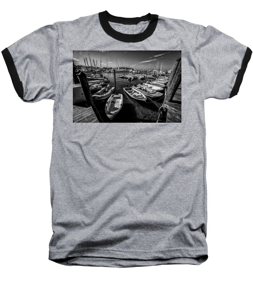 Dock Baseball T-Shirt featuring the photograph Dory Dock by Kevin Cable