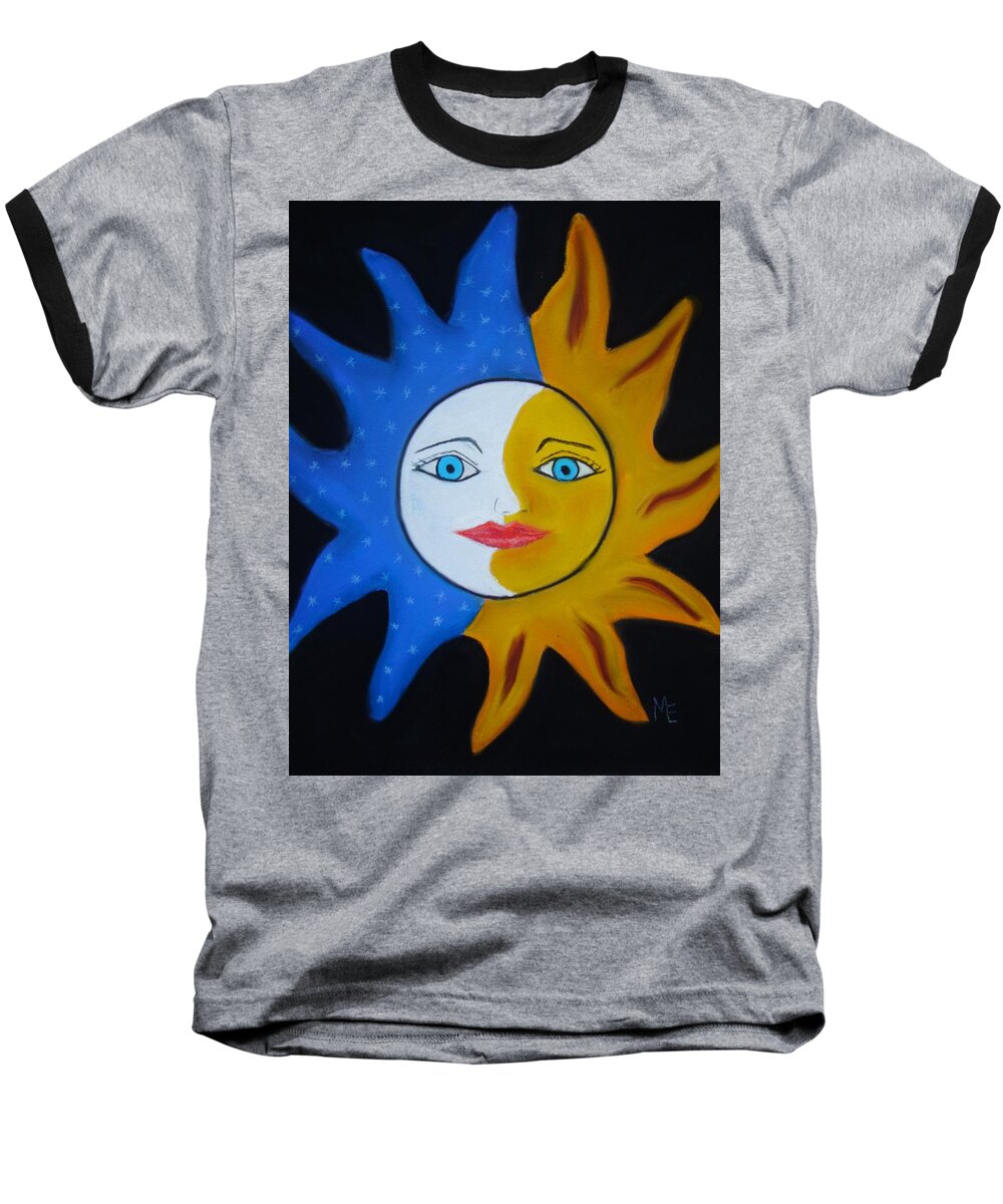 Sun Baseball T-Shirt featuring the pastel Dos by Melinda Etzold