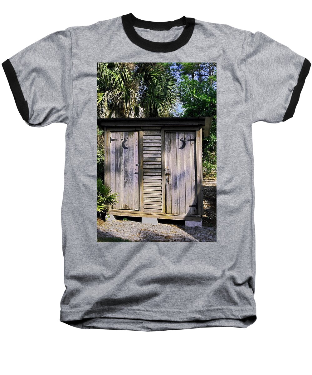 Double Outhouse Baseball T-Shirt featuring the photograph Double Duty by Sally Weigand