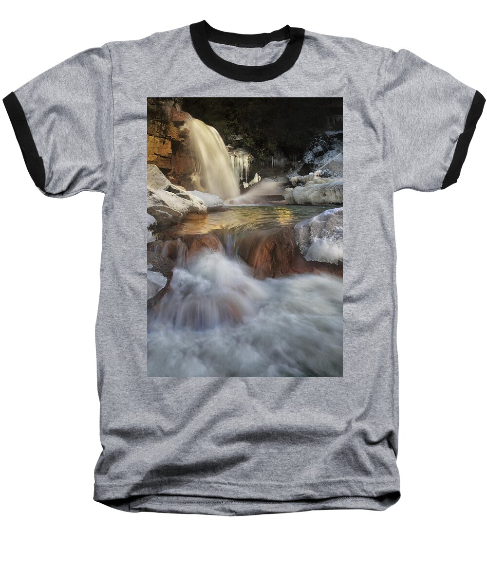 Waterfall Baseball T-Shirt featuring the photograph Douglas Falls Flow by Art Cole