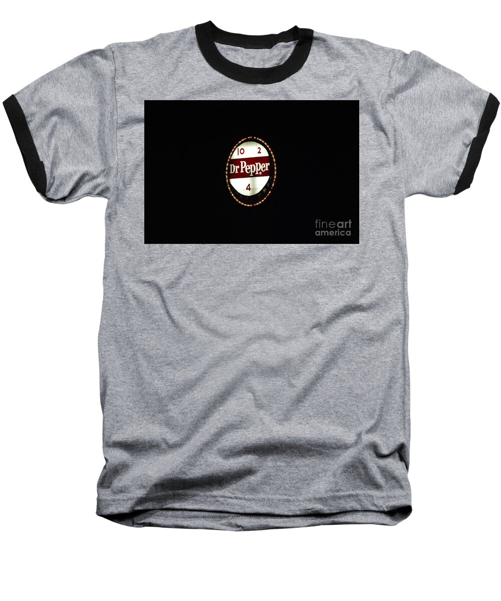 Clock Baseball T-Shirt featuring the photograph Dr time by Eric Liller