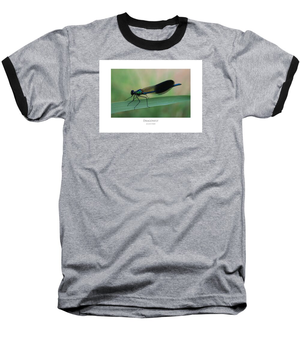 Dragonfly Baseball T-Shirt featuring the digital art Dragonfly by Julian Perry
