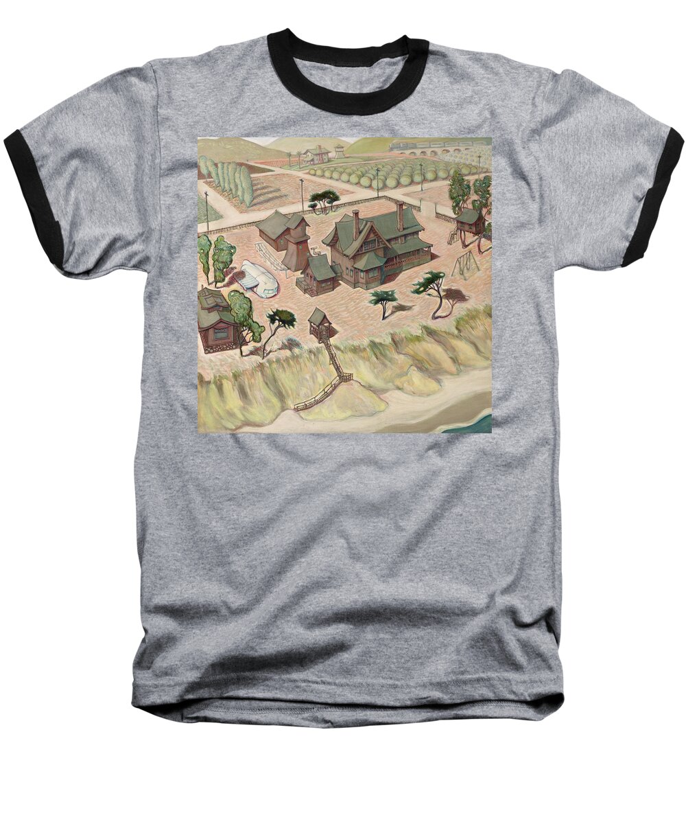 Coastal Home Baseball T-Shirt featuring the painting Dream House by John Reynolds