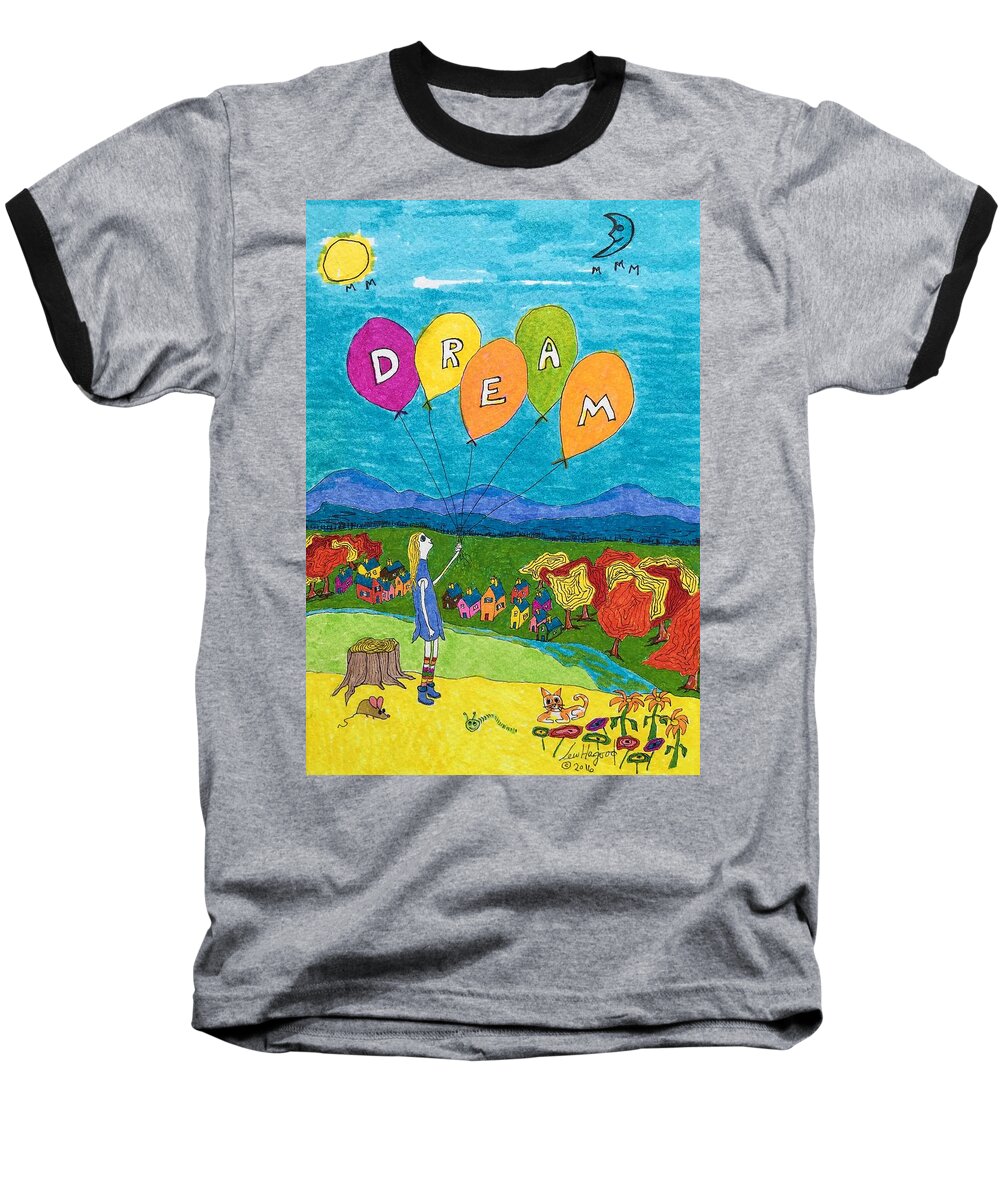 Hagood Baseball T-Shirt featuring the painting Dream by Lew Hagood