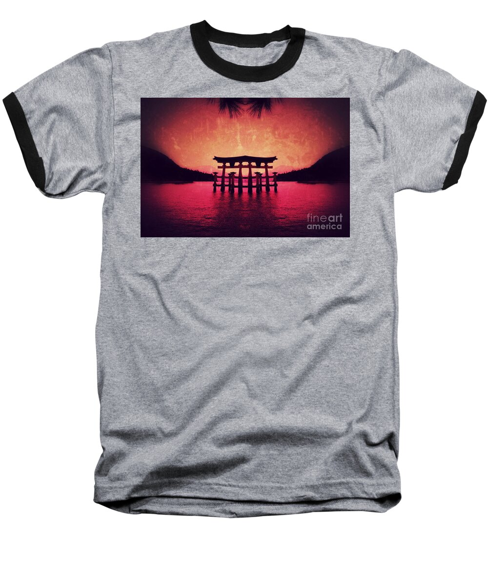Miyajima Baseball T-Shirt featuring the pyrography Dream of Japan by HELGE Art Gallery