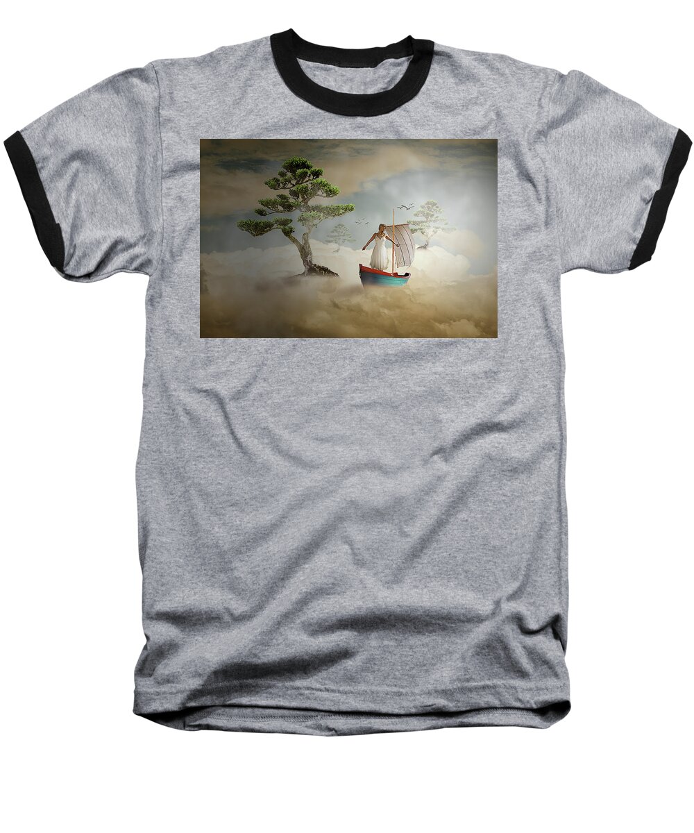 Boat Baseball T-Shirt featuring the digital art Dreaming High by Nathan Wright