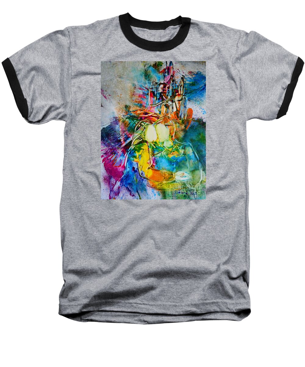 Cinderella Baseball T-Shirt featuring the painting Dreams Do Come True by Deborah Nell