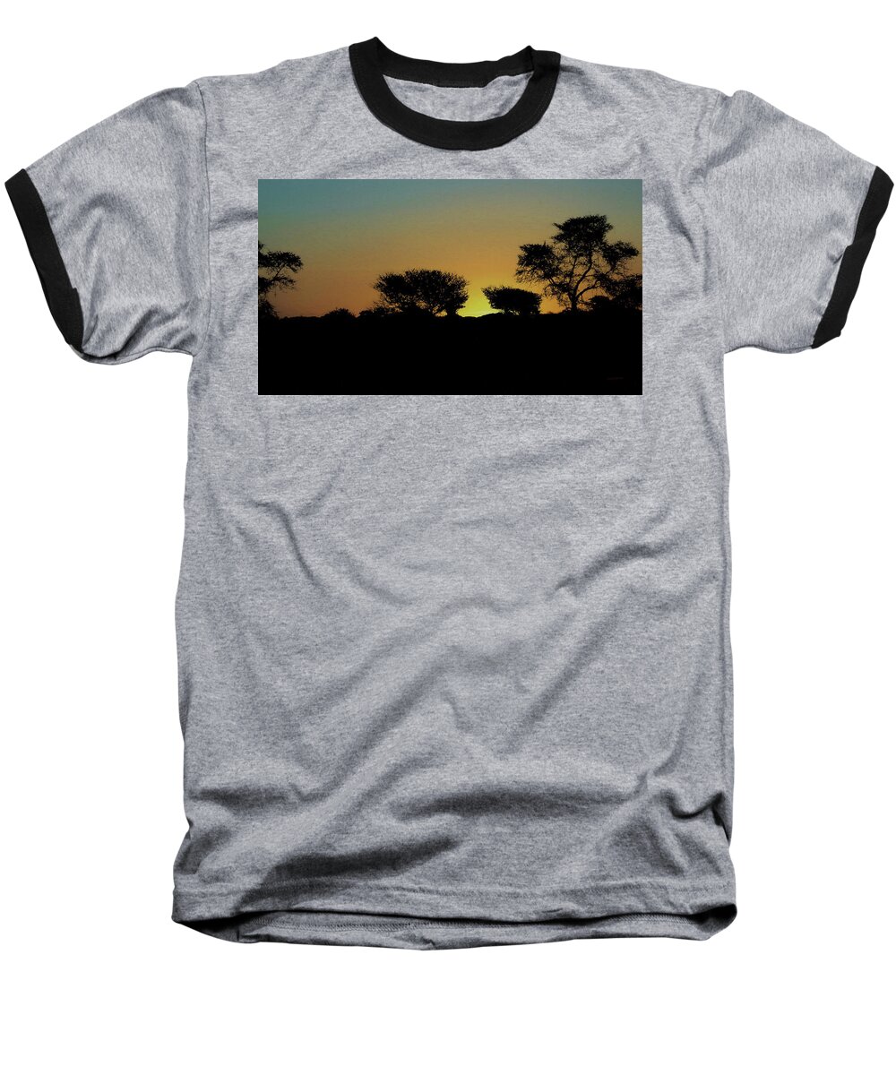Sunset Baseball T-Shirt featuring the digital art Dreams of Namibian Sunsets by Ernest Echols