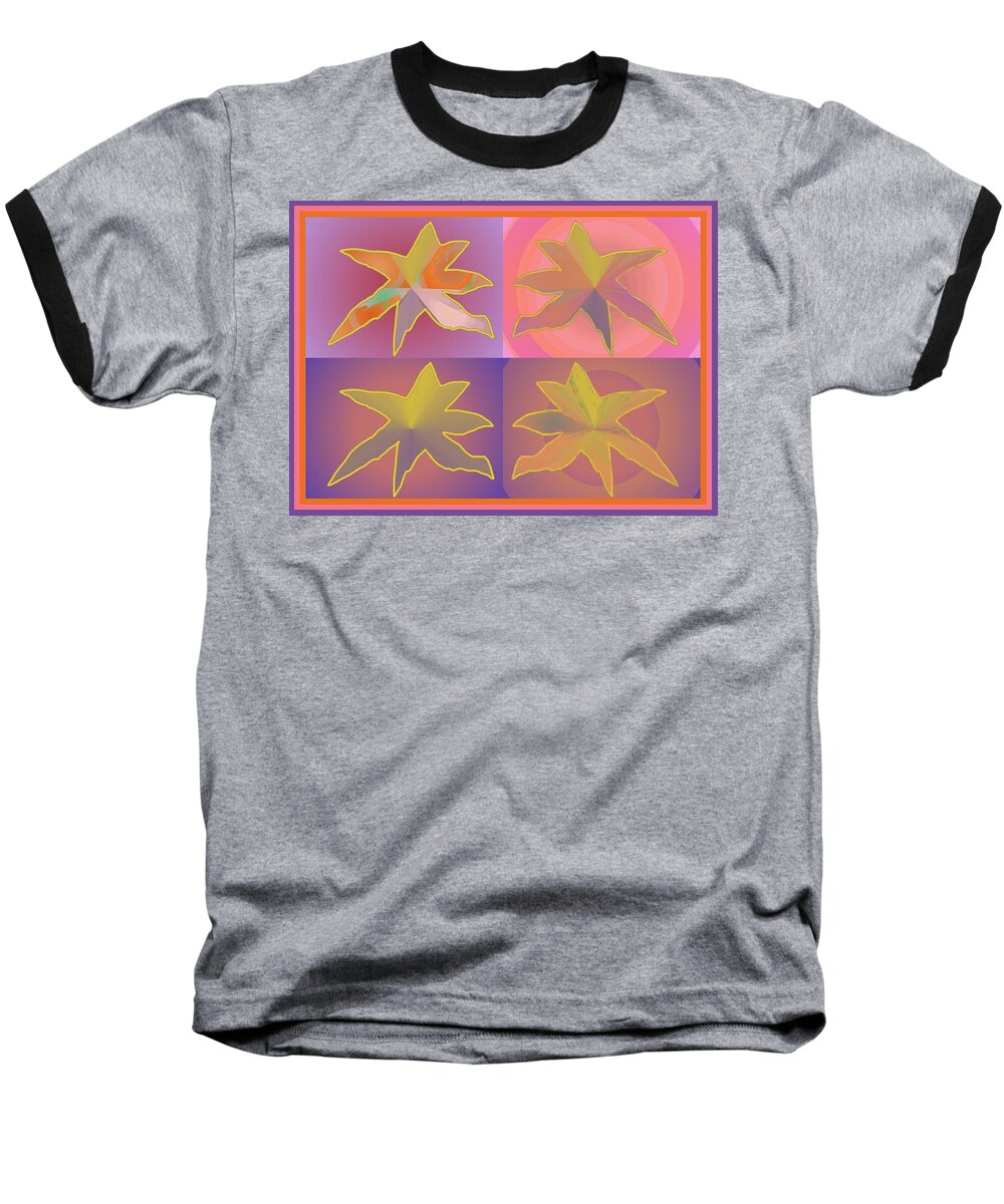 Dreamtime Baseball T-Shirt featuring the digital art DreamTime StarBirds by Julia Woodman