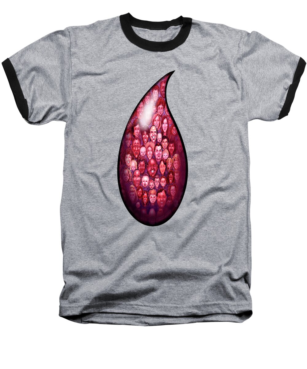 Blood Baseball T-Shirt featuring the digital art Drop of Blood by Kevin Middleton