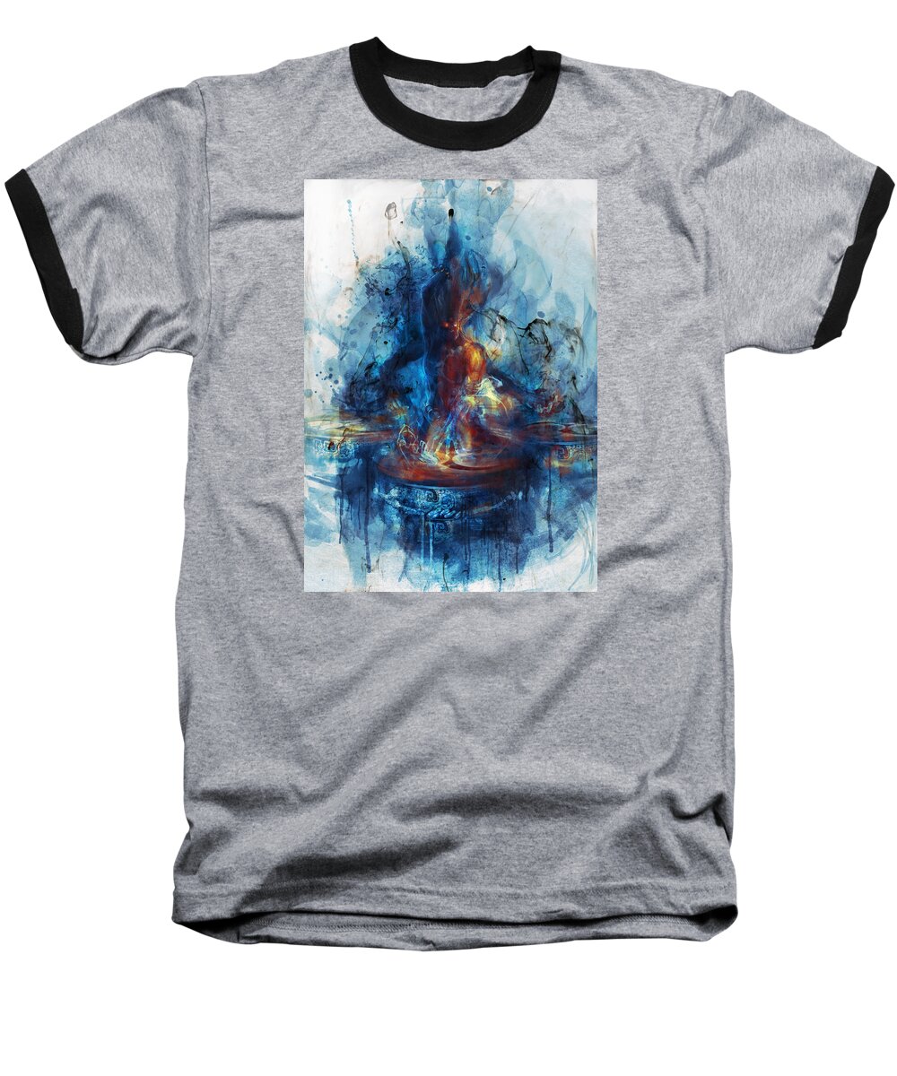 Drum Baseball T-Shirt featuring the digital art Drum by Te Hu