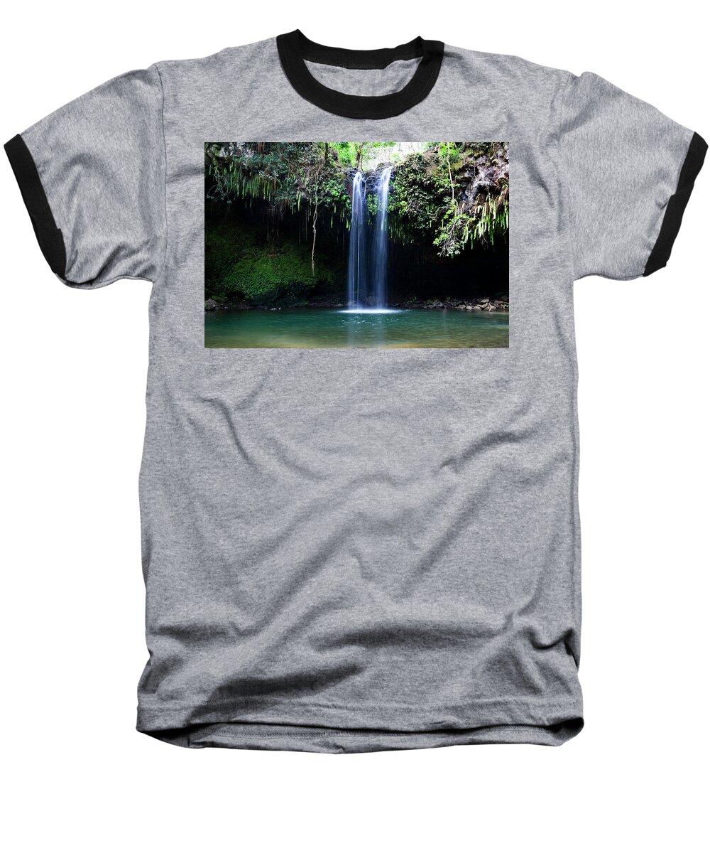Falls Baseball T-Shirt featuring the photograph Dual Falls by Anthony Jones