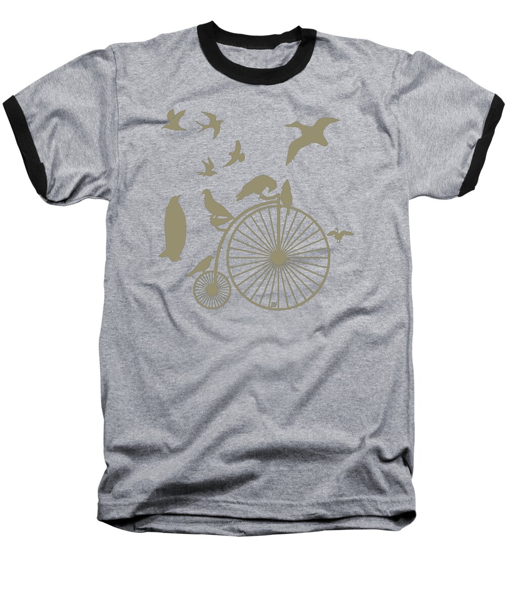 Birds Baseball T-Shirt featuring the digital art Dude the Birds are Flocking Tan Transparent Background by Barbara St Jean