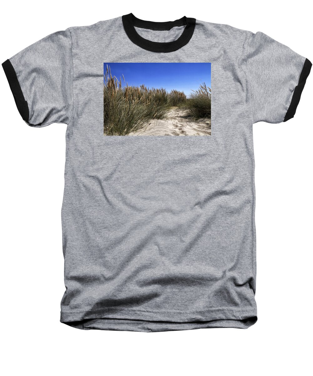  Ocean Baseball T-Shirt featuring the photograph Dune grasses by Shirley Mitchell