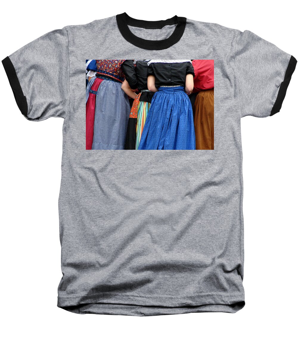 Dutch Baseball T-Shirt featuring the photograph Dutch Dancers in a Huddle by Michelle Calkins