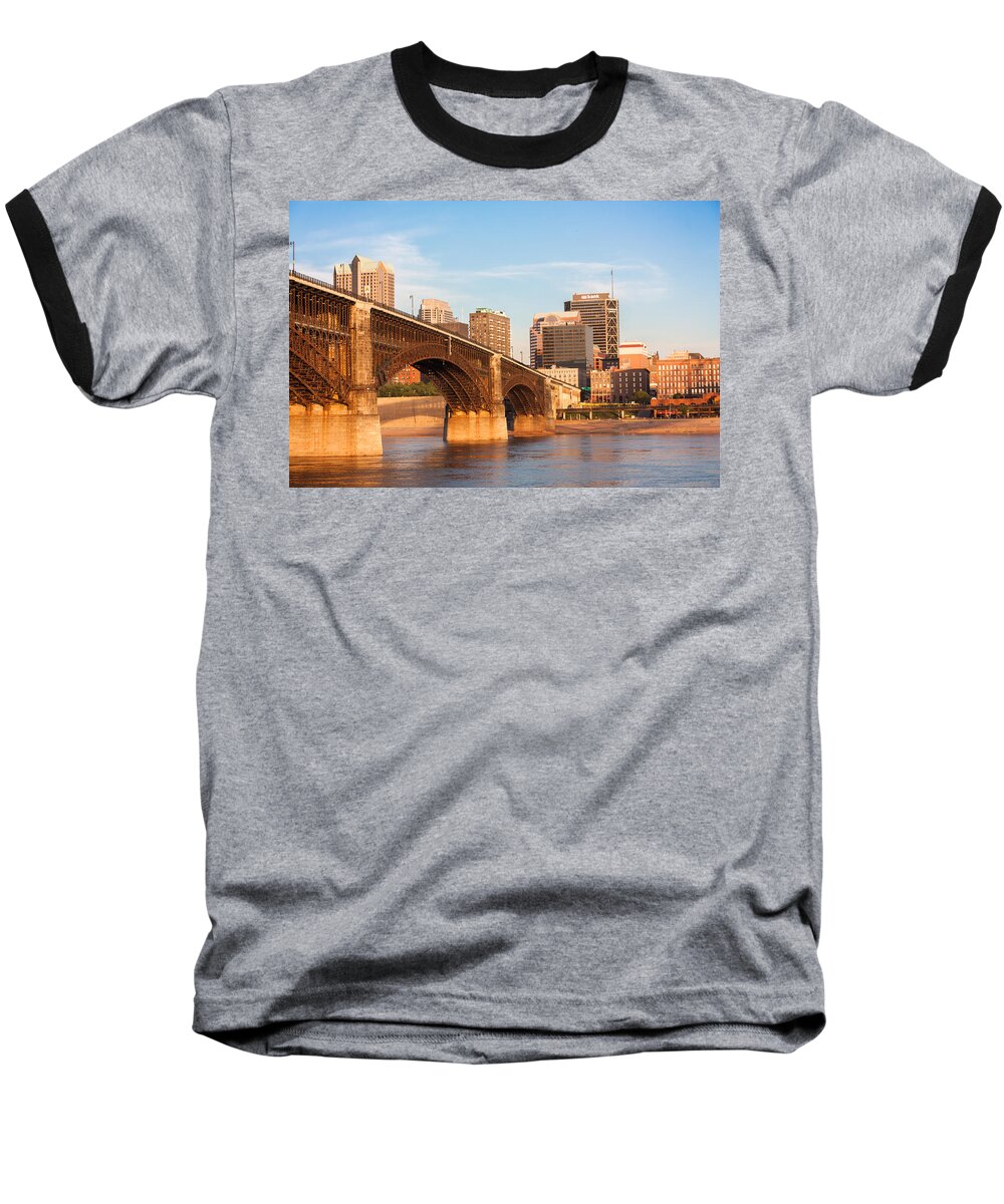 Arches Baseball T-Shirt featuring the photograph Eads Bridge at St Louis by Semmick Photo