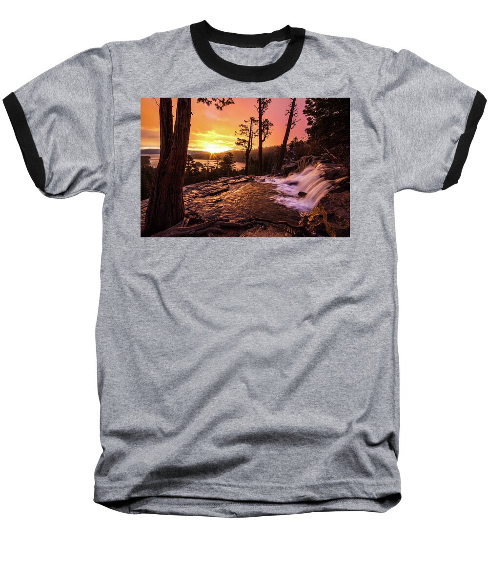 Sunrise Baseball T-Shirt featuring the photograph Eagle Falls Sunrise by Wesley Aston