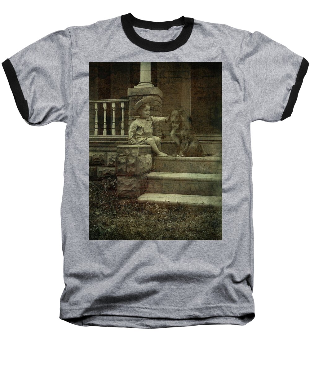 Boy Baseball T-Shirt featuring the photograph Ear Scratch and Straw Hat by Char Szabo-Perricelli